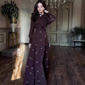 Womens Fashionable Loose-Fit Long-Sleeve Printed Dress