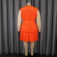 Flesh Mcovering Ruffled Trim Lace Up Dress