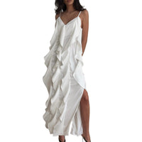 V Neck Slip Dress With Side Slit Women's