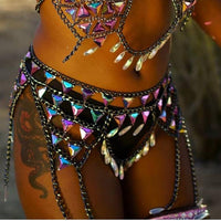 Multi-Layered Colored Acrylic Drop Waist Chain