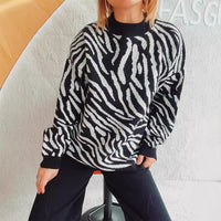 Commuter Knitted Two-piece Zebra Pattern Contrast Color