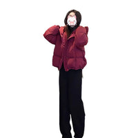 Winter Korean-style Cropped Hooded Cotton Jacket
