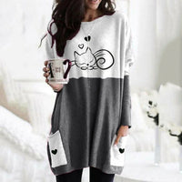 3D Digital Printing Women's Round Neck Mid-length Top T-shirt