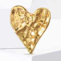 Alloy Enamel Glossy Pitted Heart Brooch
