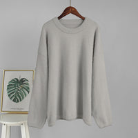 Simple Solid Color Knitted  Loose Casual Sweater