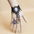 Flower Crystal Lace Bracelet With Ring Integrated Chain