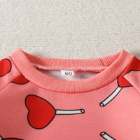 Cartoon Love Printed One-piece Romper