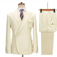 Suit Double Breasted Men's Striped Two-piece Set
