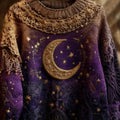 Stylish Digital-Print Womens Chunky-Knit Sweater