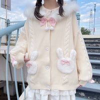 Loose Bat Sleeve Soft Girl Sweater Coat