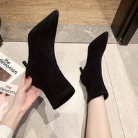 Womens Spring Autumn Stiletto Mid-Calf Boots