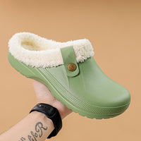 Mens Fleece-Lined Cotton Slippers For Home