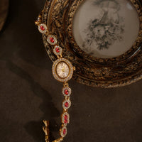 Women's Mid-ancient Oval Colorful Treasure Rainbow Light Luxury Watch