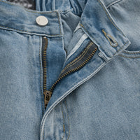 Washed And Faded Denim Trousers Men's Fashion
