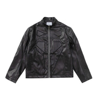 Special-interest Design Stereo Filling Leather Jacket Coat