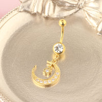 European And American Stars And Moon Belly Button Nails