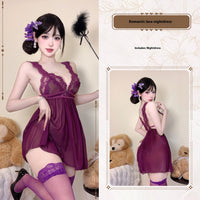 Lace Thin Split Nightdress For Women