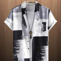 Men's Striped Short Sleeve Shirt Comfort And Casual