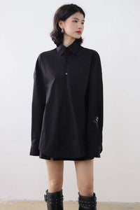 Vintage Rose Embroidered Shirt Coat Women's Casual Long-sleeved Top