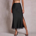 Lace Split High-Waist Elastic Sexy Bodycon Maxi Dress