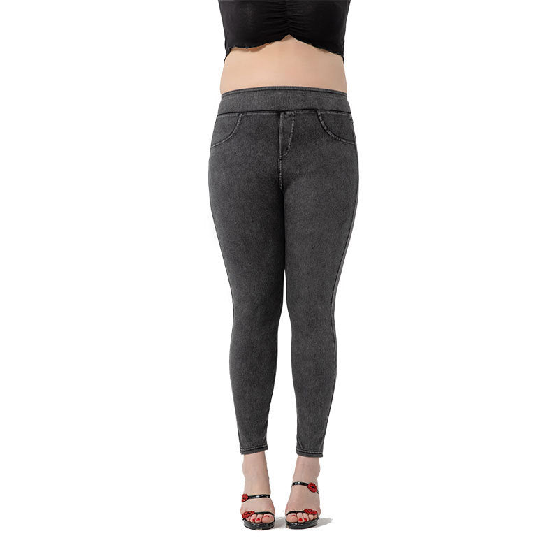 New Plus Size High Waist Slimming Hip Raise Stretch Casual Pants