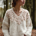 Relaxed Loose-fitting V-neck Pullover With Heavy-duty Print High-end Style