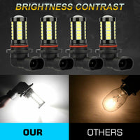 9005 9006 K White LED Bulb Kit High And Low Beam 5630 33SMD Fog Light