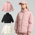 Women's Simple Casual Solid Color Versatile Hooded Stand Collar Warm Cotton Coat