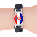 Flag-pattern Woven Adjustable Paracord Bracelet