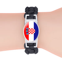 Flag-pattern Woven Adjustable Paracord Bracelet
