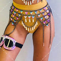 Multi-Layered Colored Acrylic Drop Waist Chain