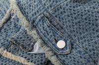 Washed And Worn Raw Edge Cat Beard Denim Coat