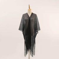Flat Towel Shawl Gold And Silver Silk Slit Fashionable Beachwear Vacation Sun Protection Shirt