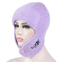 Women's Wool Knitted Ear Protection Hat Warm Pullover