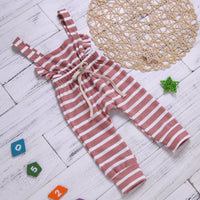 Pure cotton stripe jumpsuit