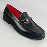 Business-casual Leather Shoes Fashionable Horsebit Buckle Design Summer Hollow-out Style