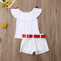 European and American style rose top solid denim shorts
