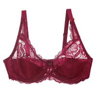 Ultra-thin Women's Full-face Bra Sexy Soft Underwire Lace Padding