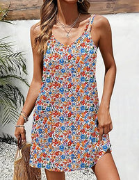 Loose-fitting Printed Slip Dress For Women