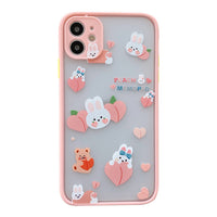 Summer peach cute rabbit suitable for mobile phone case
