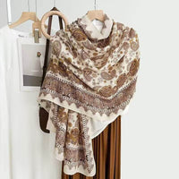 Cotton And Linen Scarf Thin And Silky Shawl Travel Sun-proof Beach Towel For Women