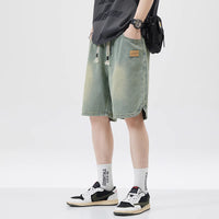 Men's Loose Casual Starry Sky Pattern Denim Shorts
