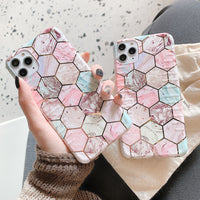Geometric line marble phone case