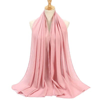 Natural Wrinkle Monochrome Chiffon Scarf Breathable Pleated Women's Toe Cap Scarf