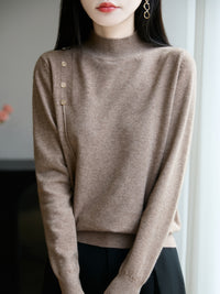 Semi-high Collar Knitted Women's Innerwear Base Sweater