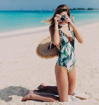 Leaf print bikini
