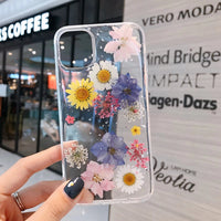 Ins Real Flower Dried Flower Glue Mobile Phone Case Soft Shell Protective Cover