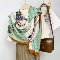 Cotton And Linen Scarf Thin And Silky Shawl Travel Sun-proof Beach Towel For Women