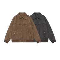 Retro Distressed Leather Coat Men And Women