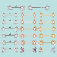 Stainless Steel Pin Adhesive Nail Butterfly Colorful Crystals